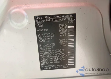 2015 Nissan Rogue S from USA, damaged, VIN KNMAT2MT6FP516262